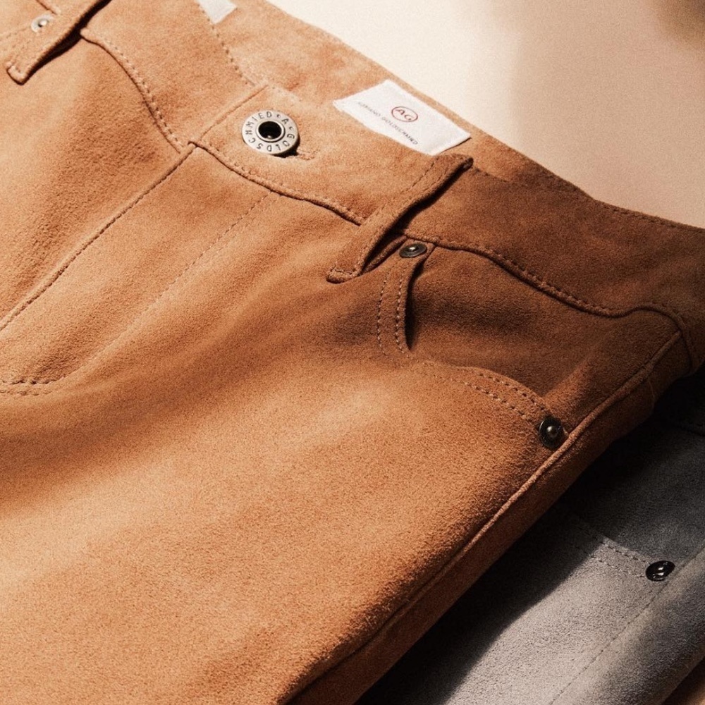 AG Adriano Goldschmied The Suede Legging Ankle Jean in 100% Lamb Leather Size 26 - Picture 9 of 11